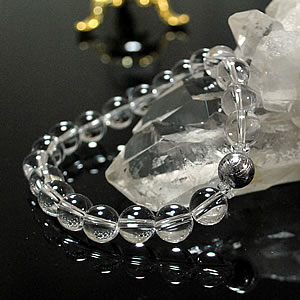 ギベオン隕石(メテオライト)(シルバーカラー)×天然水晶AAA<天然石 パワーストーン ブレスレット>ブレス 隕鉄 鉄隕石 水晶 クリスタル クォーツ AAA級...