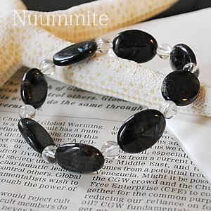 ヌーマイト(ヌーミット) 水晶 ブレスレット 天然石 パワーストーン ヌウンミット ギャラクシーナイト アンソフィライト ゲドライト nuummite