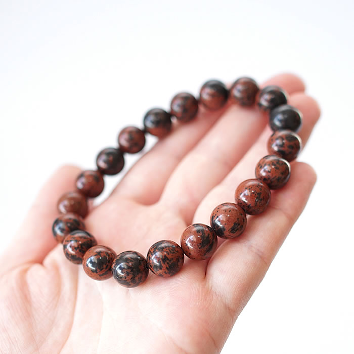 マホガニーオブシディアン10mm ブレスレット 天然石 パワーストーン マホガニーオブシディアン オブシディアン