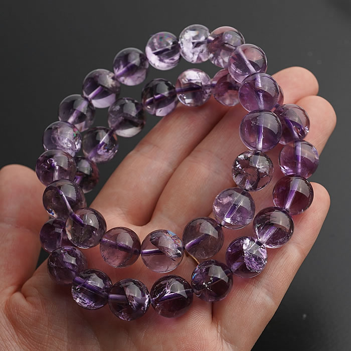 【数量限定】【高品質】【希少】虹入りラベンダーアメジスト 11mm ブレスレット 天然石 パワーストーン レインボーアメジスト