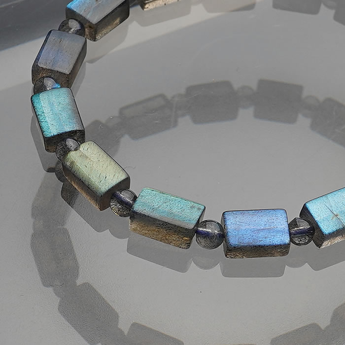 【数量限定】【高品質】ラブラドライトAAA レクタングルブレスレット 天然石 パワーストーン ラブラドライト レクタングル