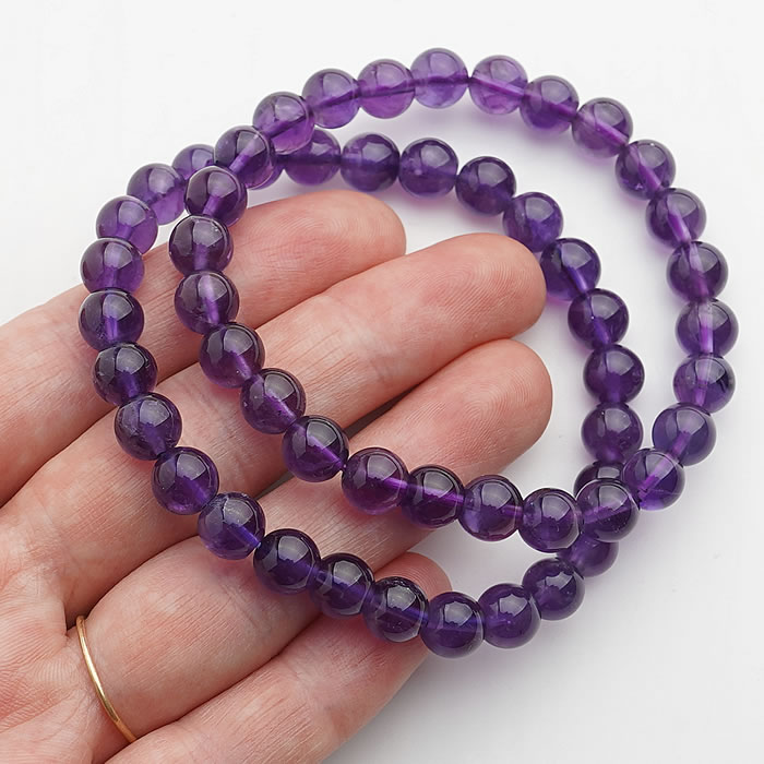 【数量限定】アメジストAA 6.6～7.5mm ウルグアイ産 ブレスレット 天然石 パワーストーン