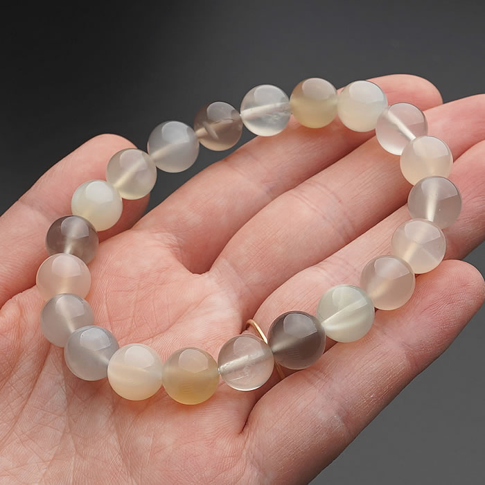 【数量限定】【高透明度】【希少】マルチカラー ムーンストーン 約9mm ブレスレット 天然石 パワーストーン