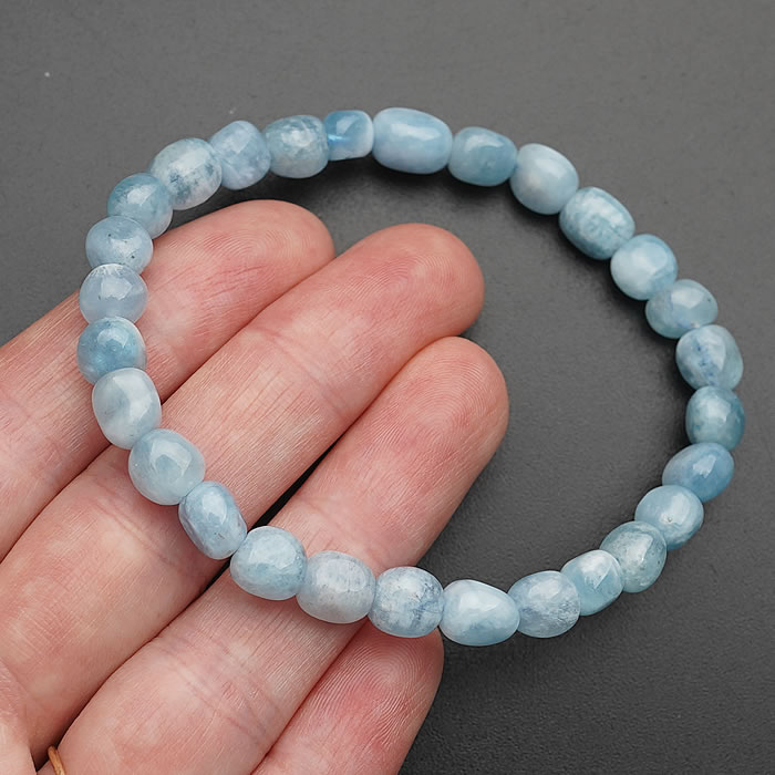 【数量限定】【特価】アクアマリン タンブル 約6mm ブレスレット 天然石 パワーストーン