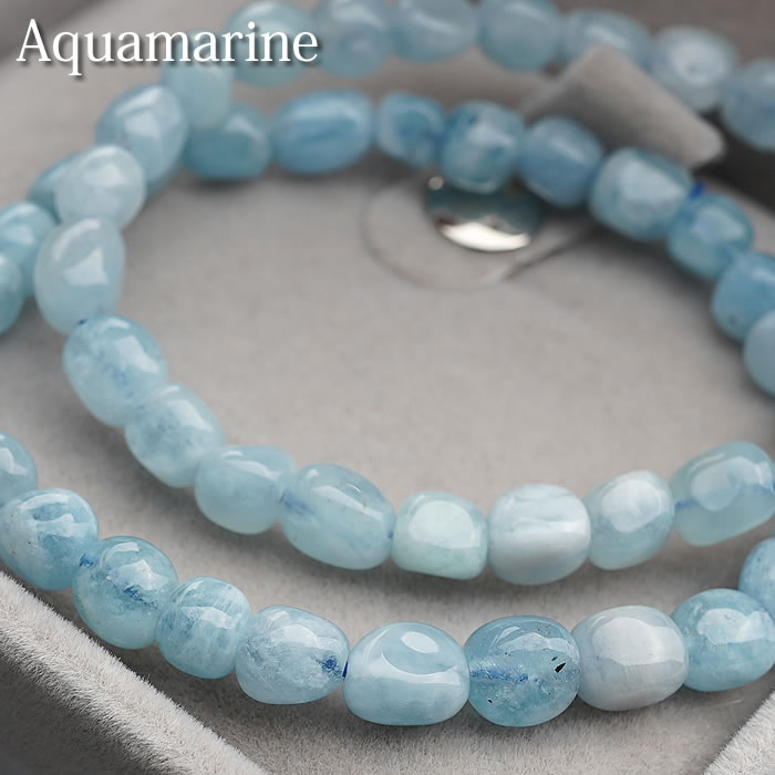 【数量限定】【特価】アクアマリン タンブル 約6mm ブレスレット 天然石 パワーストーン