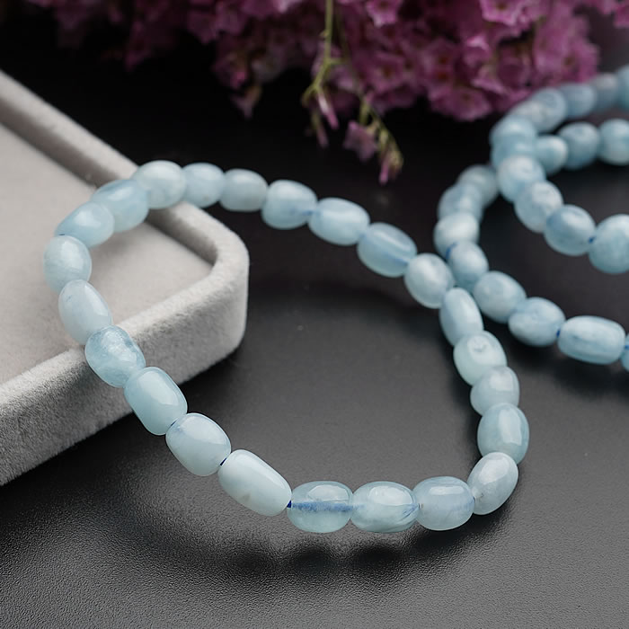 【数量限定】【特価】アクアマリン タンブル 約7mm ブレスレット 天然石 パワーストーン