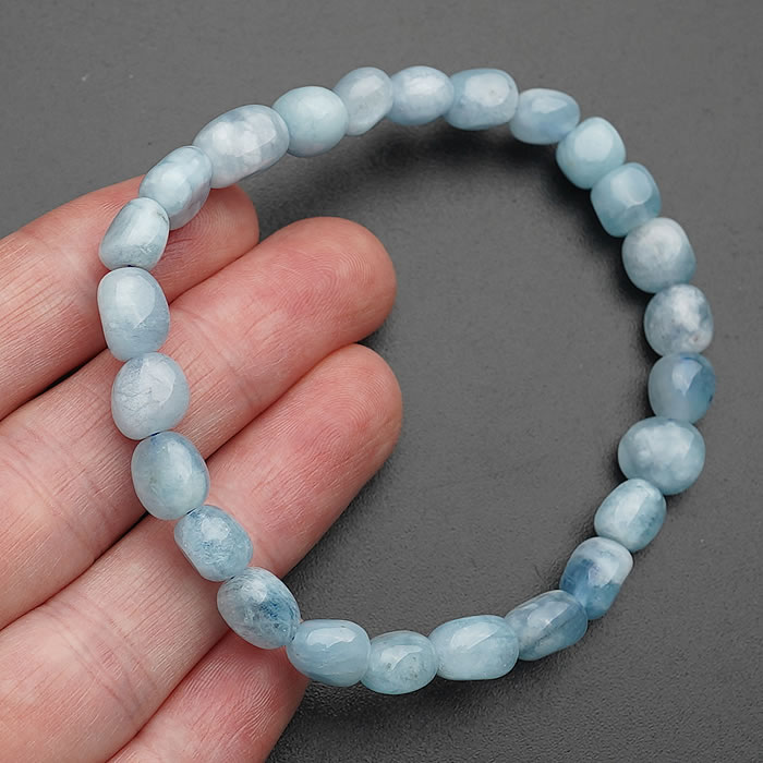 【数量限定】【特価】アクアマリン タンブル 約7mm ブレスレット 天然石 パワーストーン