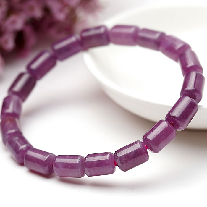 【数量限定】【高品質】天然ルビー 天然コランダム 円柱 チューブ ブレスレット 天然石 パワーストーン