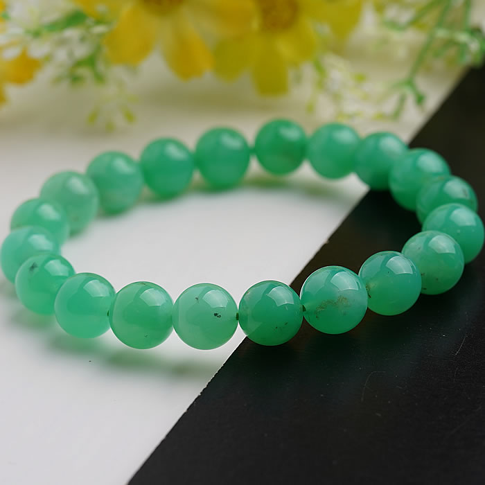 【一点物】【高品質】最上級クリソプレーズAAAA 約10mm ブレスレット 天然石 パワーストーン クリソプレイズ