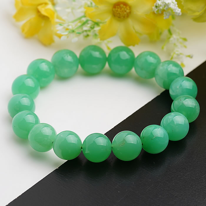 【一点物】【高品質】最上級クリソプレーズAAAA 約12mm ブレスレット 天然石 パワーストーン クリソプレイズ