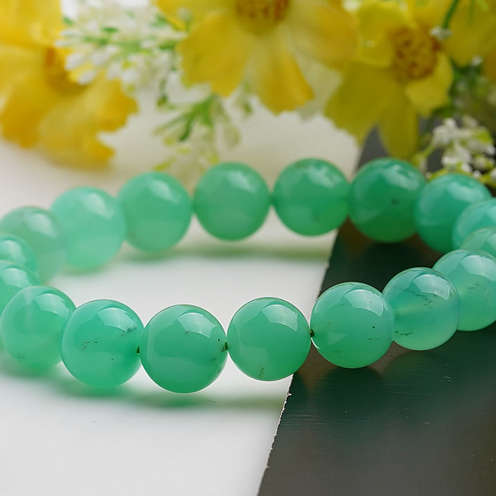 【一点物】【高品質】最上級クリソプレーズAAAA 約11mm ブレスレット 天然石 パワーストーン クリソプレイズ