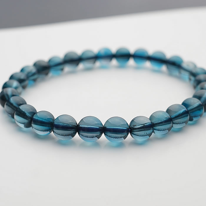 【ハイクオリティ】ロンドンブルートパーズ ブレスレット 天然石 パワーストーン 約6.7mm ブルートパーズ トパーズ