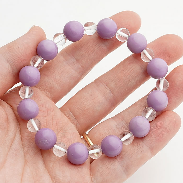 【一点物】フォスフォシデライト AAA 10mm 水晶 AAA 6mm ブレスレット 天然石 パワーストーン