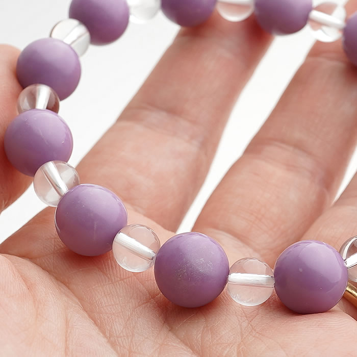 【一点物】フォスフォシデライト AAA 10mm 水晶 AAA 6mm ブレスレット 天然石 パワーストーン