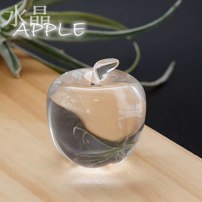 水晶 りんご 1個 インテリア 置物 天然石 パワーストーン 天然水晶 クリスタルクォーツ 4月の誕生石 林檎 アップル 風水アイテム ブラジル産 ペーパーウェ...