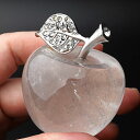 【45mm】水晶 りんご 1個 天然石 パワーストーン 天然水晶 置物 インテリア クリスタルクォーツ 4月の誕生石 ラインストーン 林檎 アップル 風水アイテ...