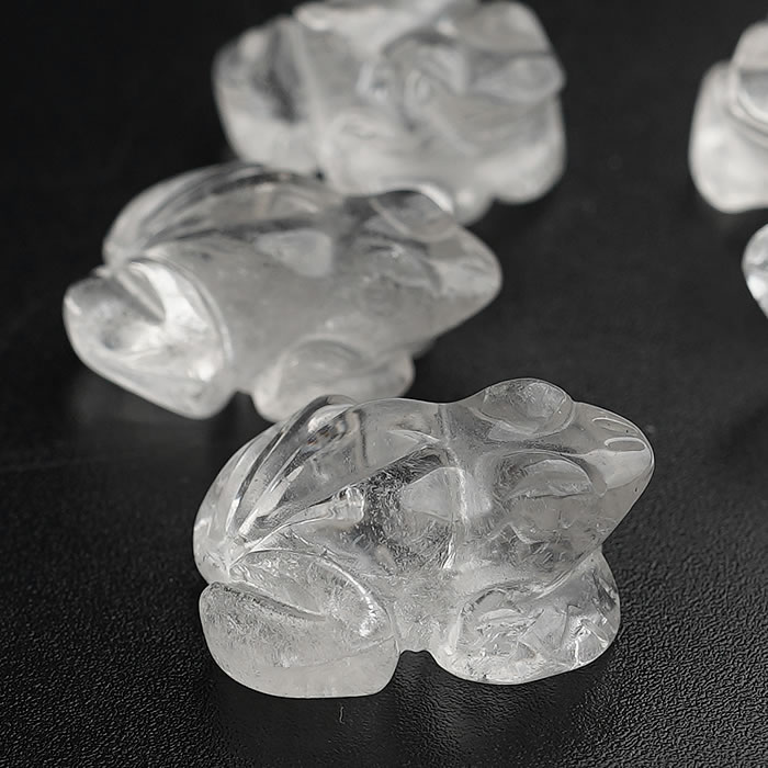 蛙 Frog かえる 水晶 1個【金運アップ】インテリア 置物 天然石 パワーストーン クリスタル クォーツ