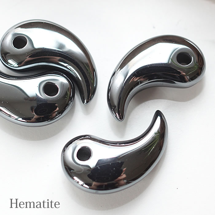 ヘマタイト 勾玉 まがたま ネックレス ペンダントトップ 天然石 パワーストーン hematite