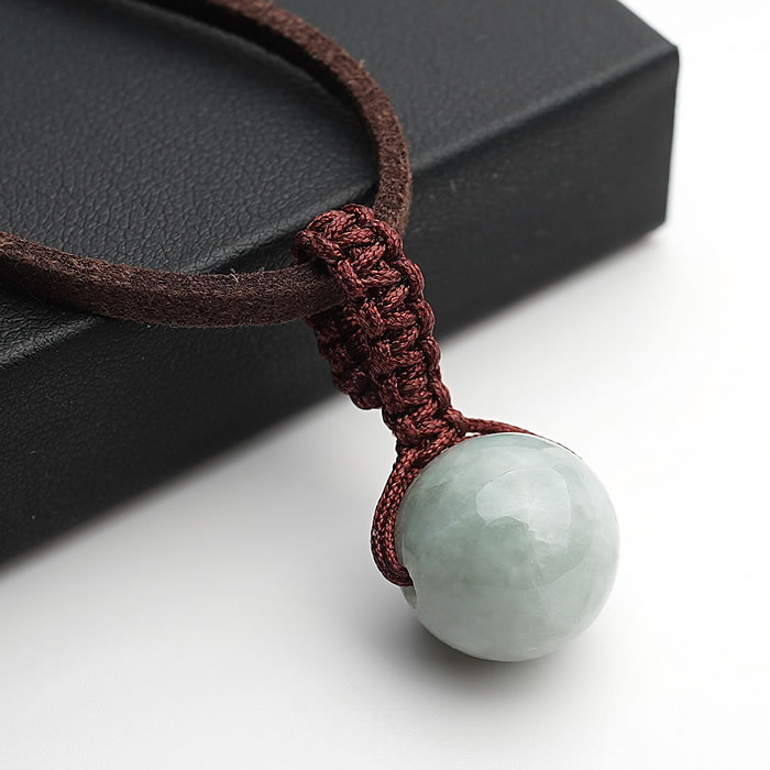 天然本翡翠 ミャンマー産 14mm 編み込み大粒ペンダント ペンダントトップ ネックレス 天然石 パワーストーン