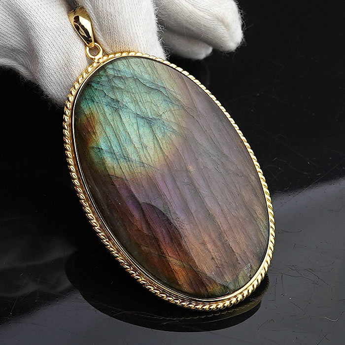 【一点物】【高品質】ラブラドライト スペクトロライト フィンランド産 ペンダントトップ ネックレス 天然石 パワーストーン Labradorite Silver...