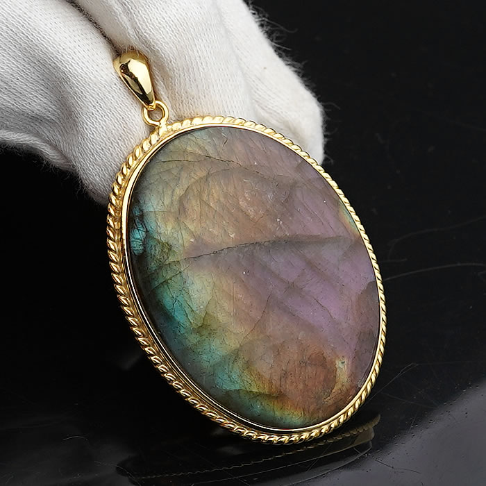 【一点物】【高品質】ラブラドライト スペクトロライト フィンランド産 ペンダントトップ ネックレス 天然石 パワーストーン Labradorite Silver...