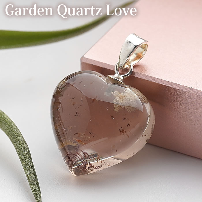【一点物】【高品質】ガーデンクォーツ ハート ペンダントトップ ネックレス 天然石 パワーストーン ハ..