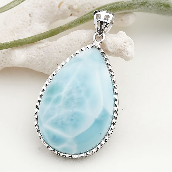 【一点物】【高品質】ラリマーAAA ペンダントトップ ネックレス 天然石 パワーストーン Silver925