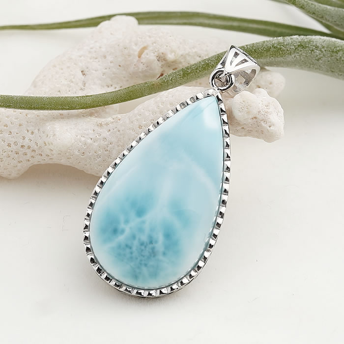 【一点物】【高品質】ラリマーAAA ペンダントトップ ネックレス 天然石 パワーストーン Silver925