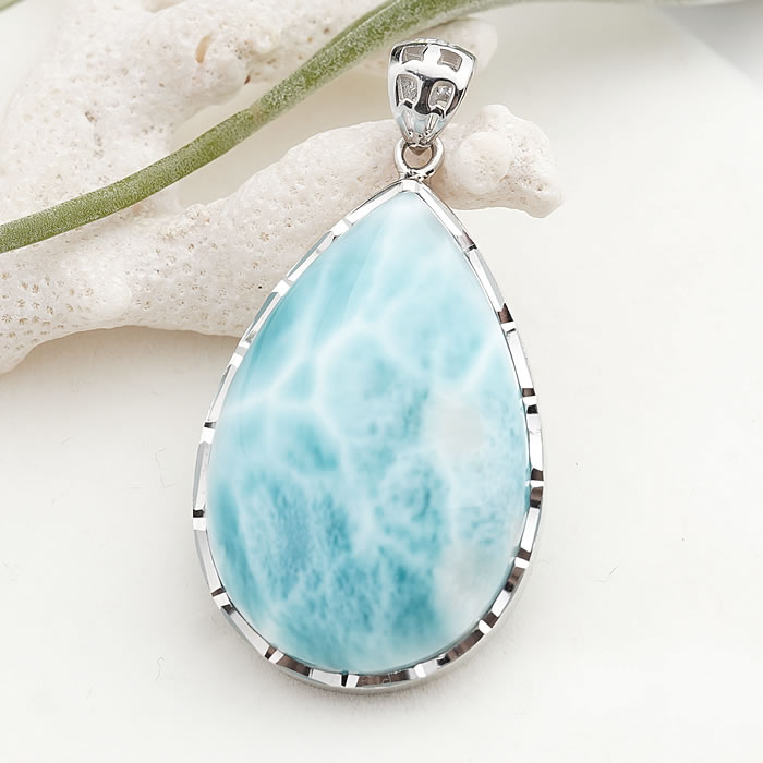 【一点物】【高品質】ラリマーAAA ペンダントトップ ネックレス 天然石 パワーストーン Silver925