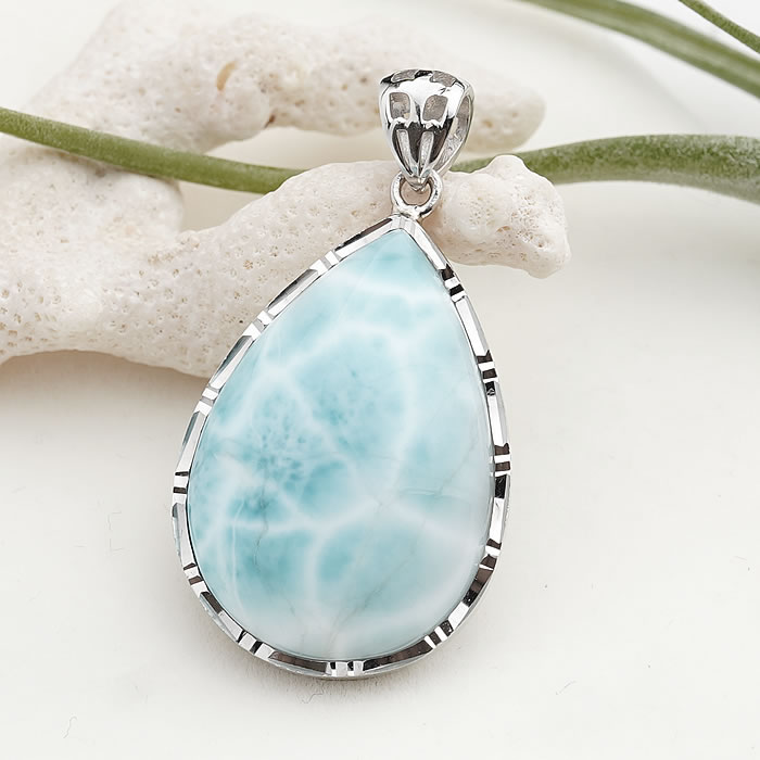 【一点物】【高品質】ラリマーAAA ペンダントトップ ネックレス 天然石 パワーストーン Silver925