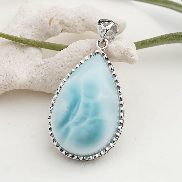 【一点物】【高品質】ラリマーAAA ペンダントトップ ネックレス 天然石 パワーストーン Silver925