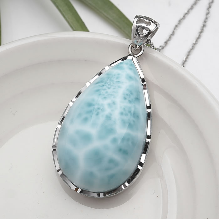 【一点物】【高品質】ラリマーAAA ペンダントトップ ネックレス 天然石 パワーストーン Silver925