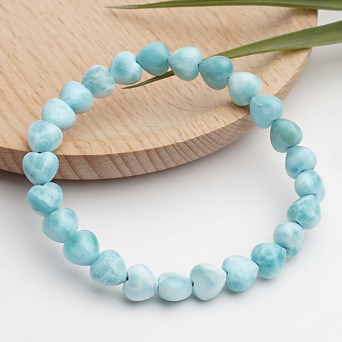 【一点物】【高品質】ラリマー ハート ブレスレット 天然石 パワーストーン