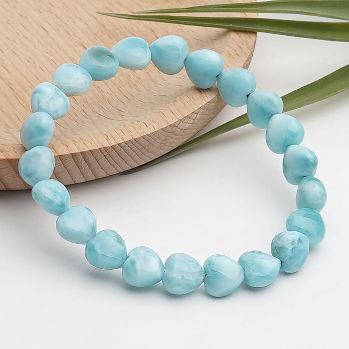 【一点物】【高品質】ラリマー ハート ブレスレット 天然石 パワーストーン