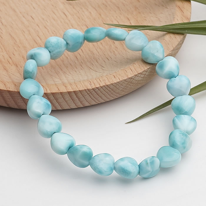 【一点物】【高品質】ラリマー ハート ブレスレット 天然石 パワーストーン