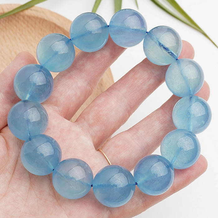 【premium】【一点物】【高品質】アクアマリン 約18.0mm ブレスレット 天然石 パワーストーン 藍玉 aquamarine 3月の誕生石