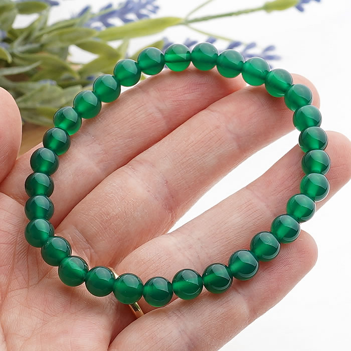 緑めのう 緑瑪瑙 6mm ブレスレット 天然石 パワーストーン アクセサリー