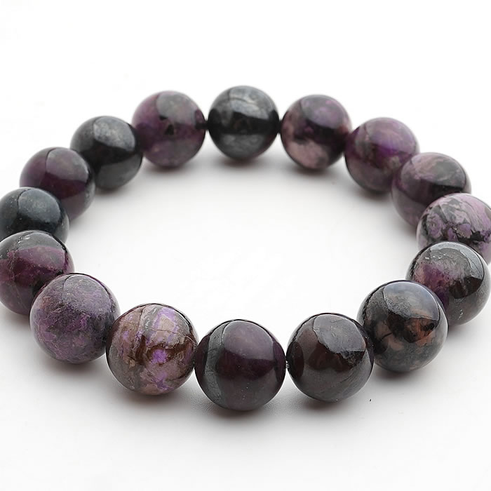 【一点物】スギライト 約12.5〜13.5mm 内周17.0cm ブレスレット 天然石 パワーストーン 杉石 天然石ブレスレット パワーストーンブレスレット s...