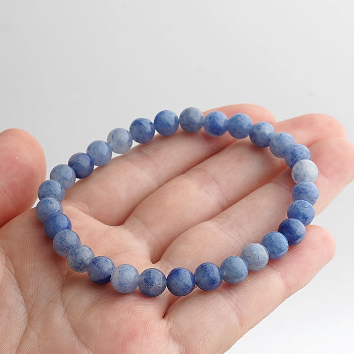 デュモルチェライト 6mm ブレスレット 天然石 パワーストーン ブラジル産 ブルークォーツ