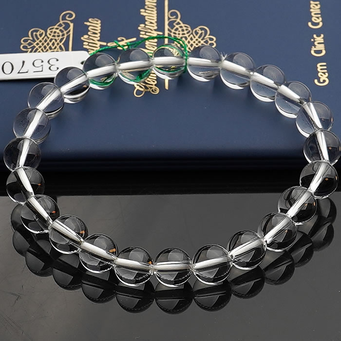 【鑑別書付き】【最高品質】5A 天然水晶 8mm ブレスレット 天然石 パワーストーン 水晶 クリスタルクォーツ 無色透明厳選水晶 AAAAA