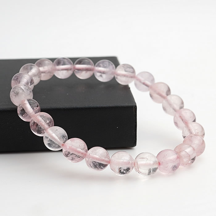 【一点物】【高品質】モルガナイト 8mm ブレスレット 天然石 パワーストーン アクセサリー 緑柱石 ベリル ローズベリル ボロビエバイト ピンクベリル ピンク...