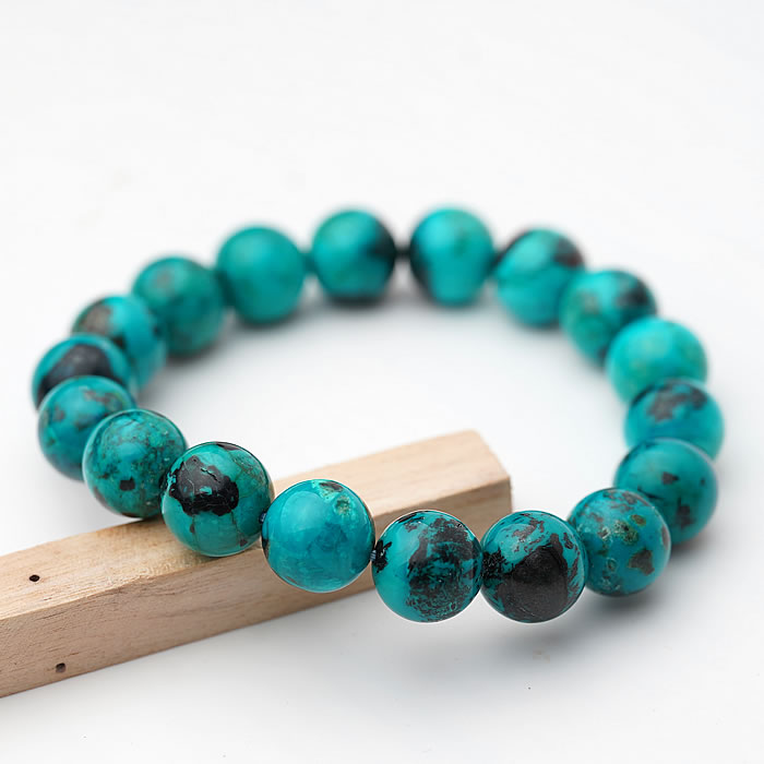 【一点物】クリソコラAAA ペルー産 11.5mm ブレスレット 天然石 パワーストーン クリソコラ 天然石ブレスレット パワーストーンブレスレット クリソコー...