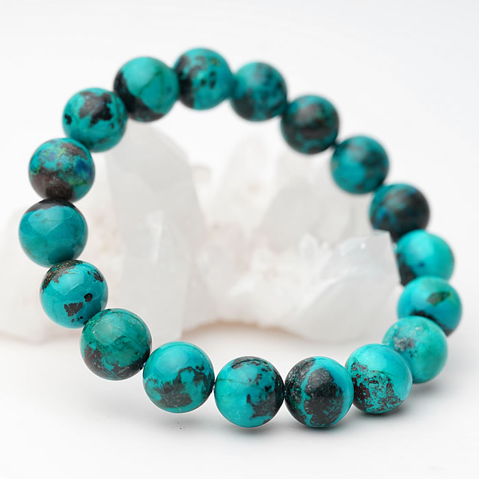 【一点物】クリソコラAAA ペルー産 11.5mm ブレスレット 天然石 パワーストーン クリソコラ 天然石ブレスレット パワーストーンブレスレット クリソコーラ 珪孔雀石