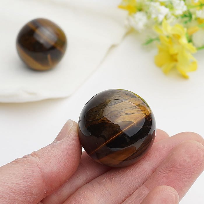 タイガーアイAA 約29〜32mm 丸玉 スフィア 天然石 パワーストーン 虎目石 置物 インテリア タイガースアイ タイガーズアイ 猫目石