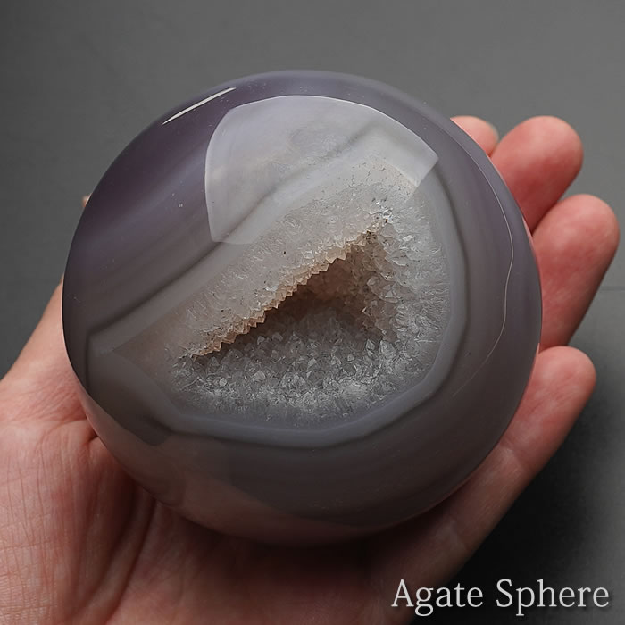 【一点物】【高品質】笑口アゲート丸玉 スフィア 72mm 天然石 パワーストーン 置物 インテリア
