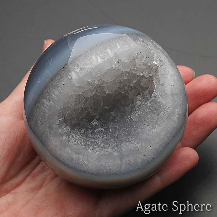 【一点物】【高品質】笑口アゲート丸玉 スフィア 74mm 天然石 パワーストーン 置物 インテリア
