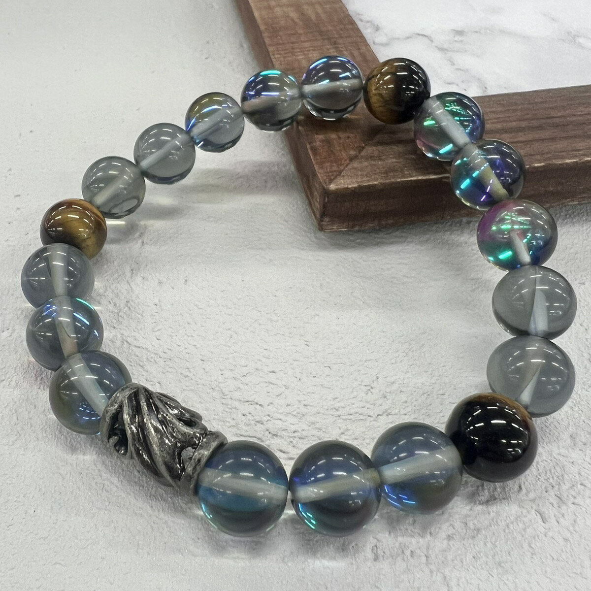 【天然石ブレスレット/単品売り】タイガーアイ/ビーズ/メッキ/メンズ/ユニセックス/レディース/ブレスレット/エレガンス/父の日/誕生日/ギフト/サプライズ/健...