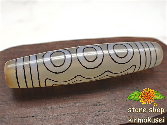 【チベット銀線天珠】六眼天珠 黒線 ハンドメイド 【一点物】