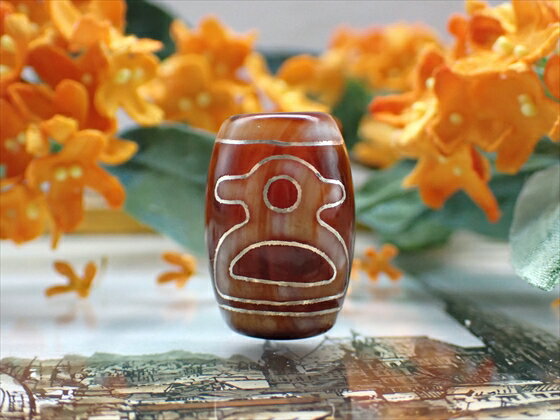 【チベット銀線天珠】財神天珠 ハンドメイド 【一点物】