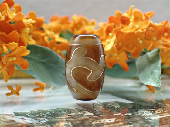 【チベット銀線天珠】緑度母天珠 ハンドメイド 【一点物】